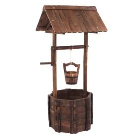 Outdoor Reinforced And Anticorrosive Wooden Wishing Well Flowerpot (SAME AS 26166619) (Option: Defaulttitle)